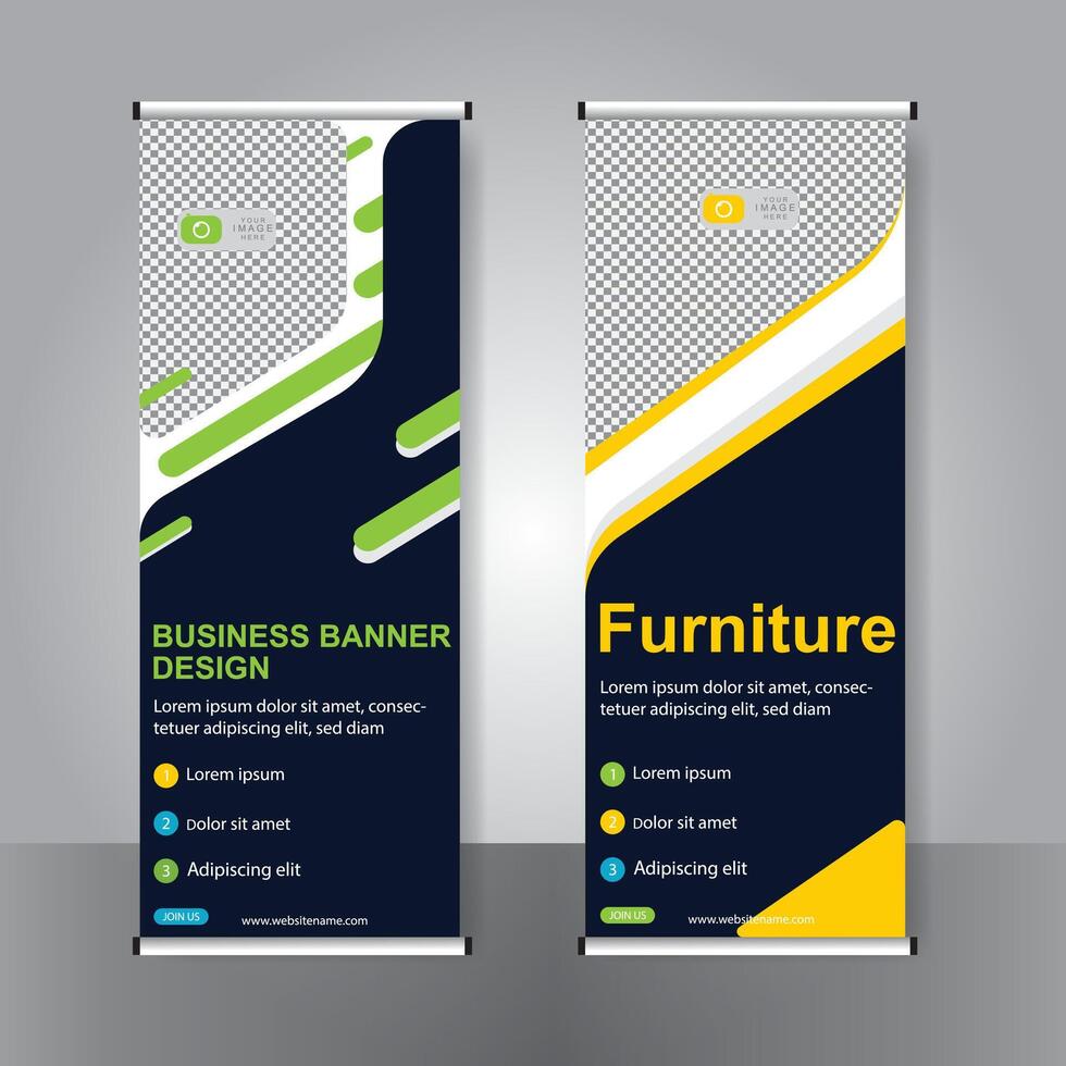 Business banner roll up set standee banner. modern banner. template. vector