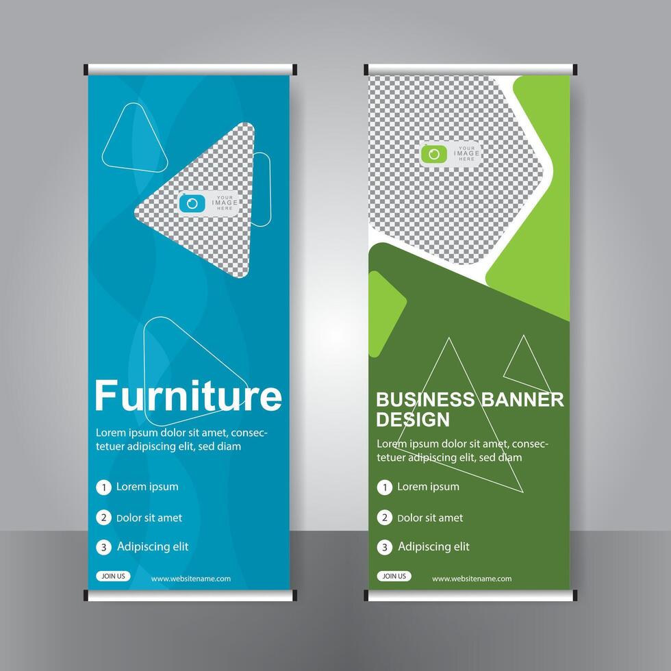 Business banner roll up set standee banner. modern banner. template. vector