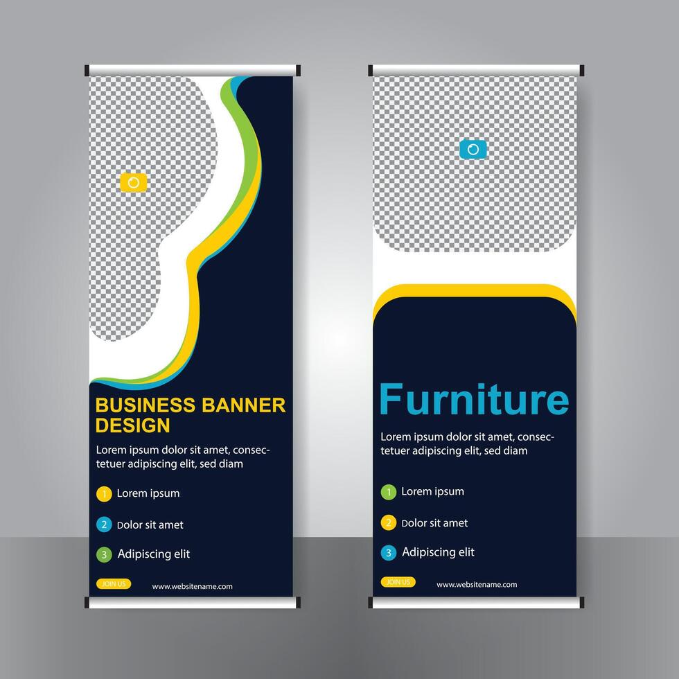 Business banner roll up set standee banner. modern banner. template. vector