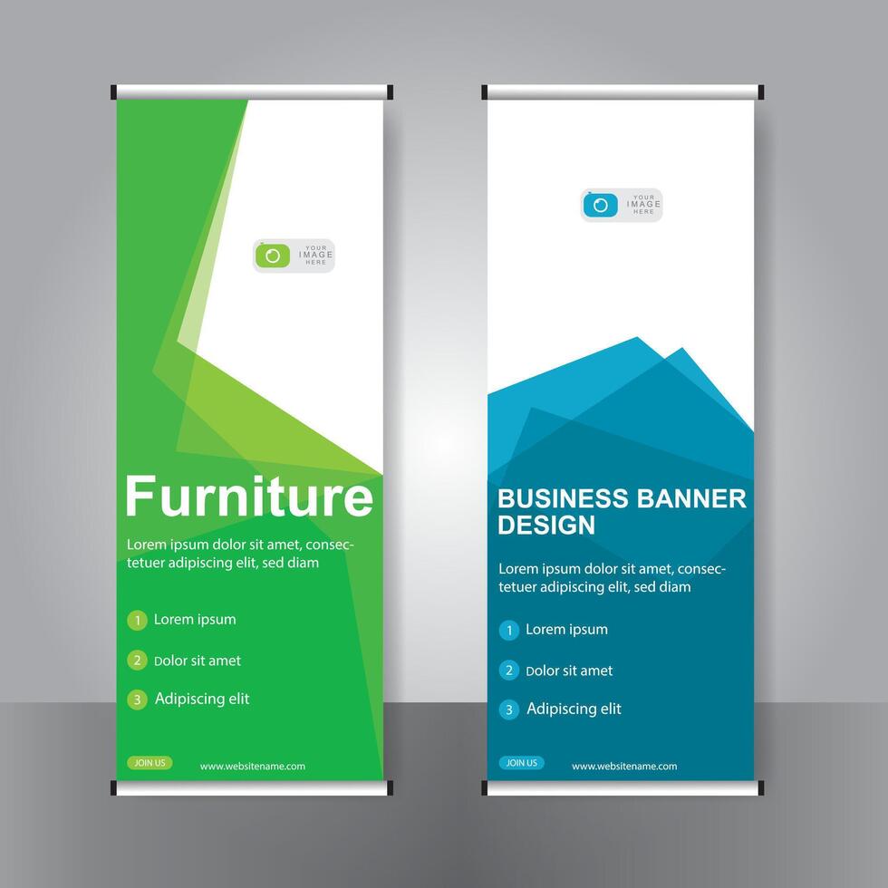 Business banner roll up set standee banner. modern banner. template. vector