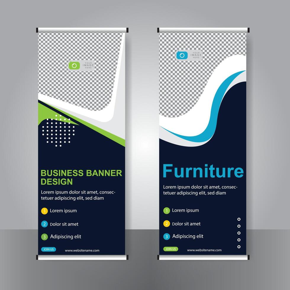 Business banner roll up set standee banner. modern banner. template. vector