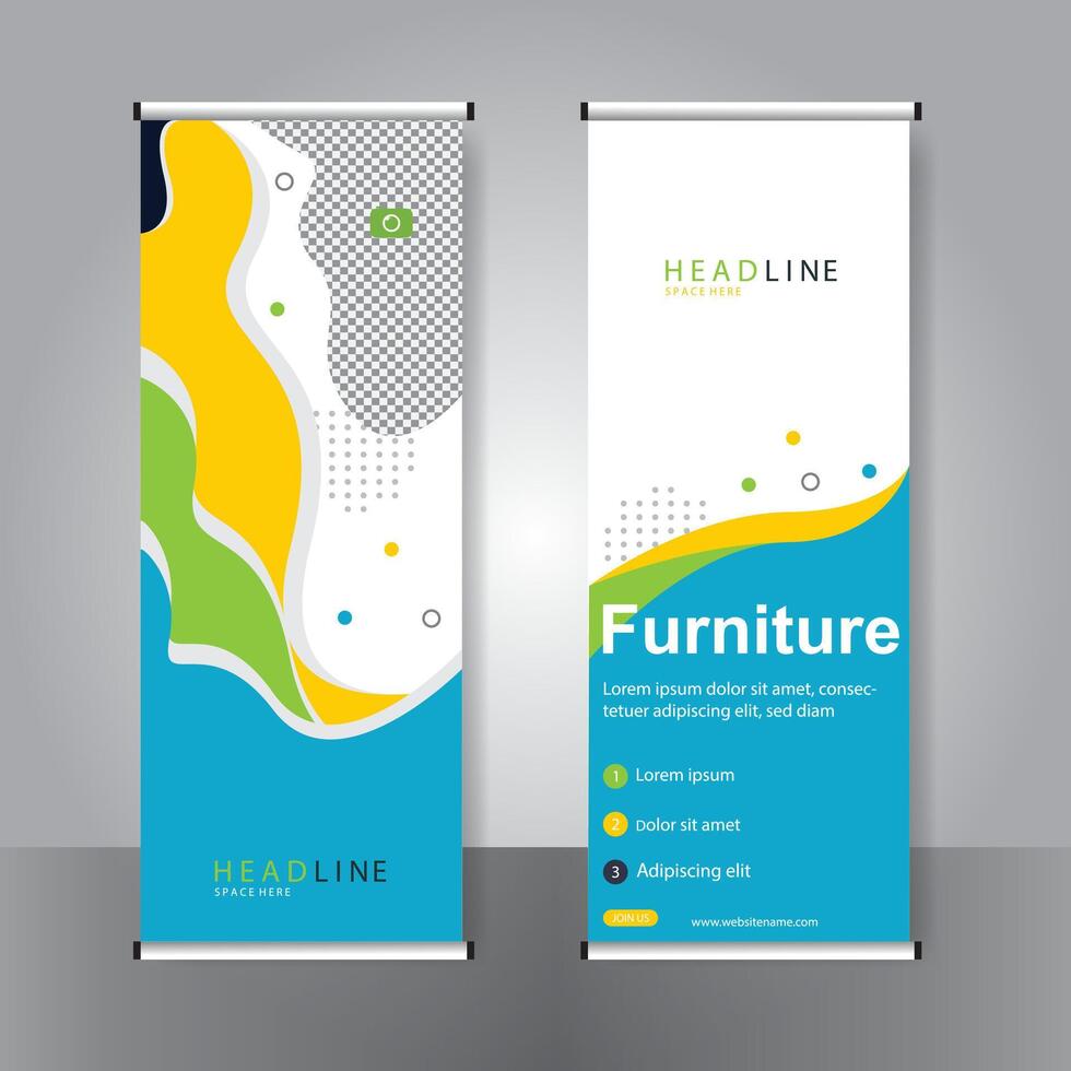 Business banner roll up set standee banner. modern banner. template. vector