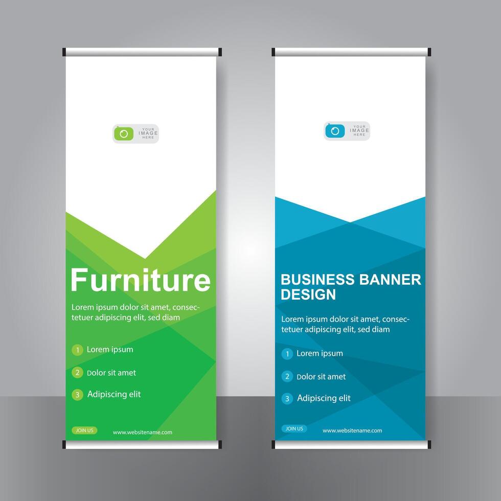 Business banner roll up set standee banner. modern banner. template. vector