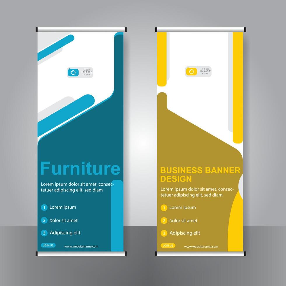 Business banner roll up set standee banner. modern banner. template. vector