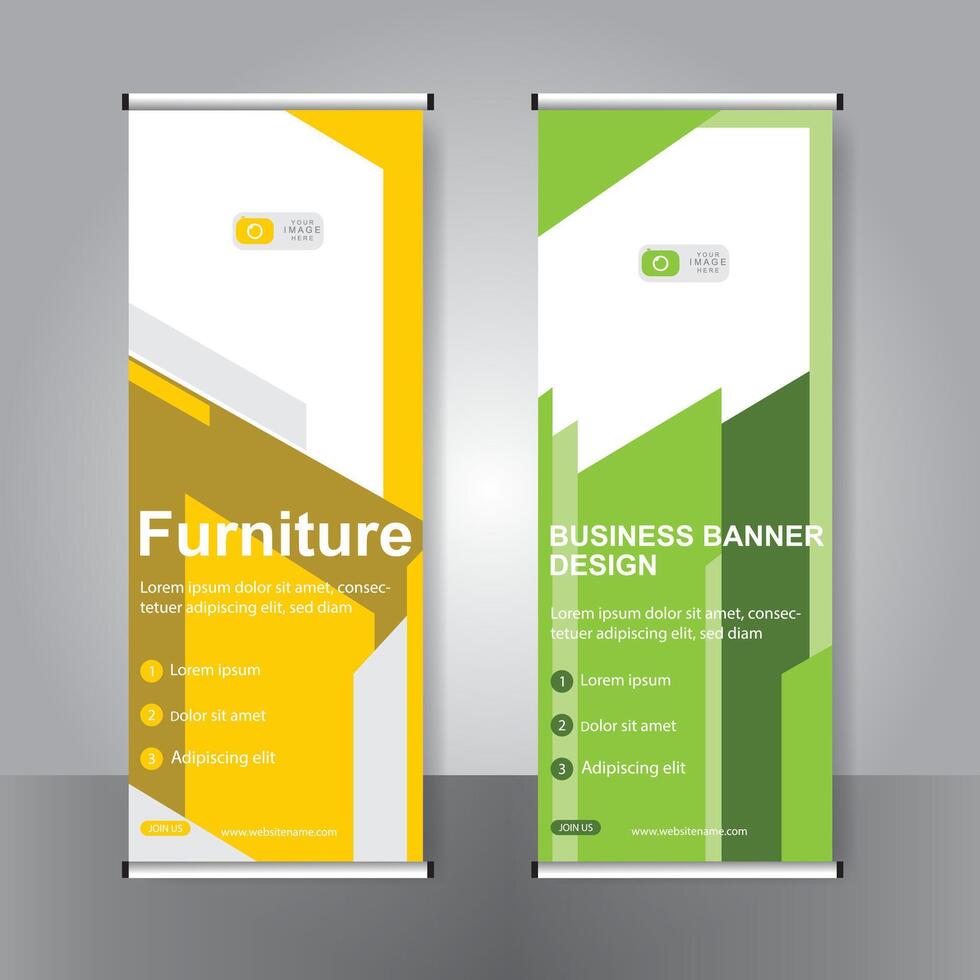 Business banner roll up set standee banner. modern banner. template. vector