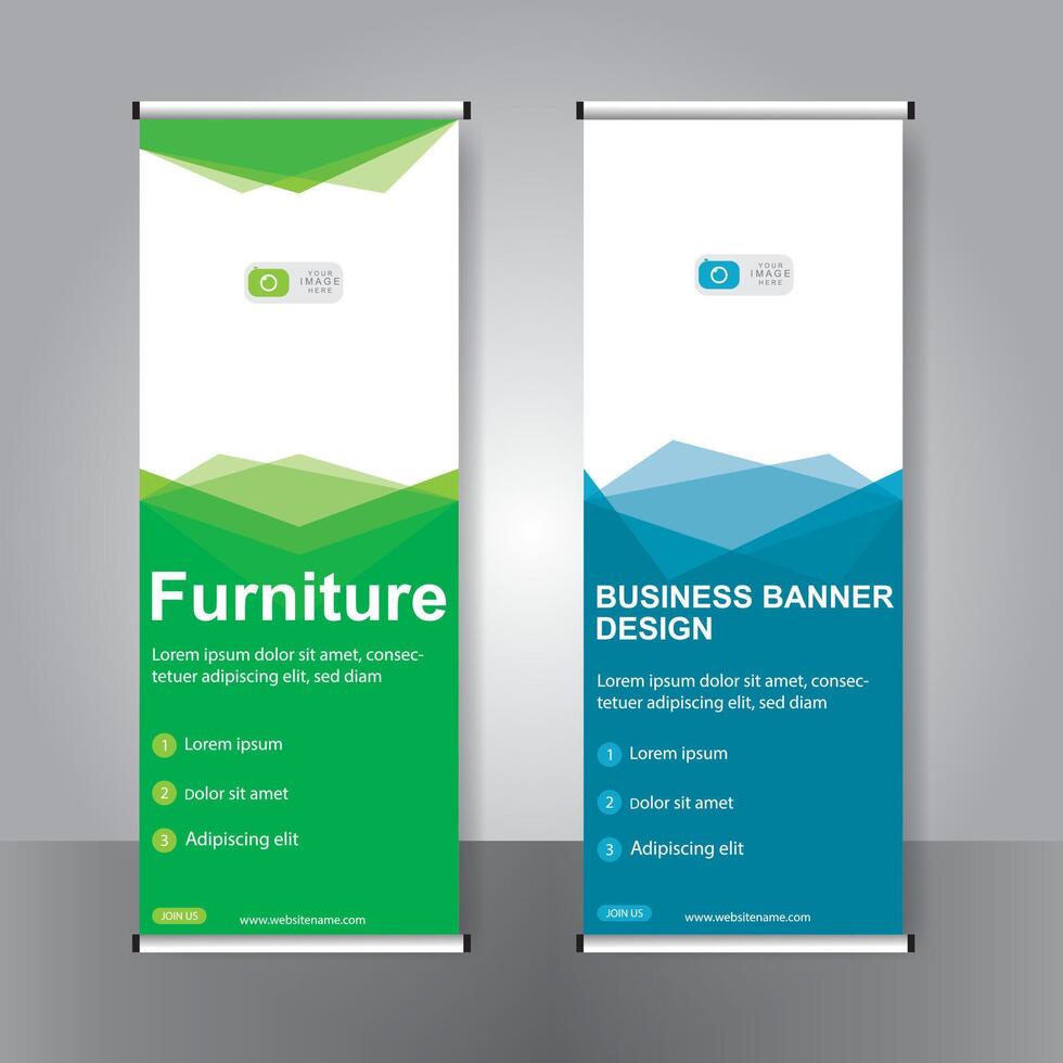 Business banner roll up set standee banner. modern banner. template. vector