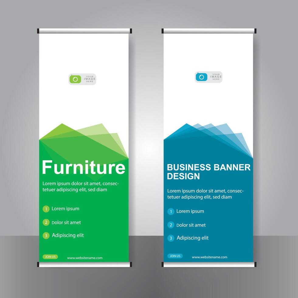 Business banner roll up set standee banner. modern banner. template. vector