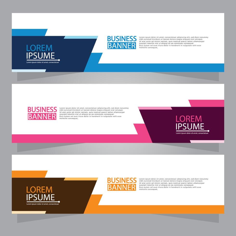 Vector abstract design web banner template. Web Design Elements - Header Design. Abstract geometric web banner template on grey background.