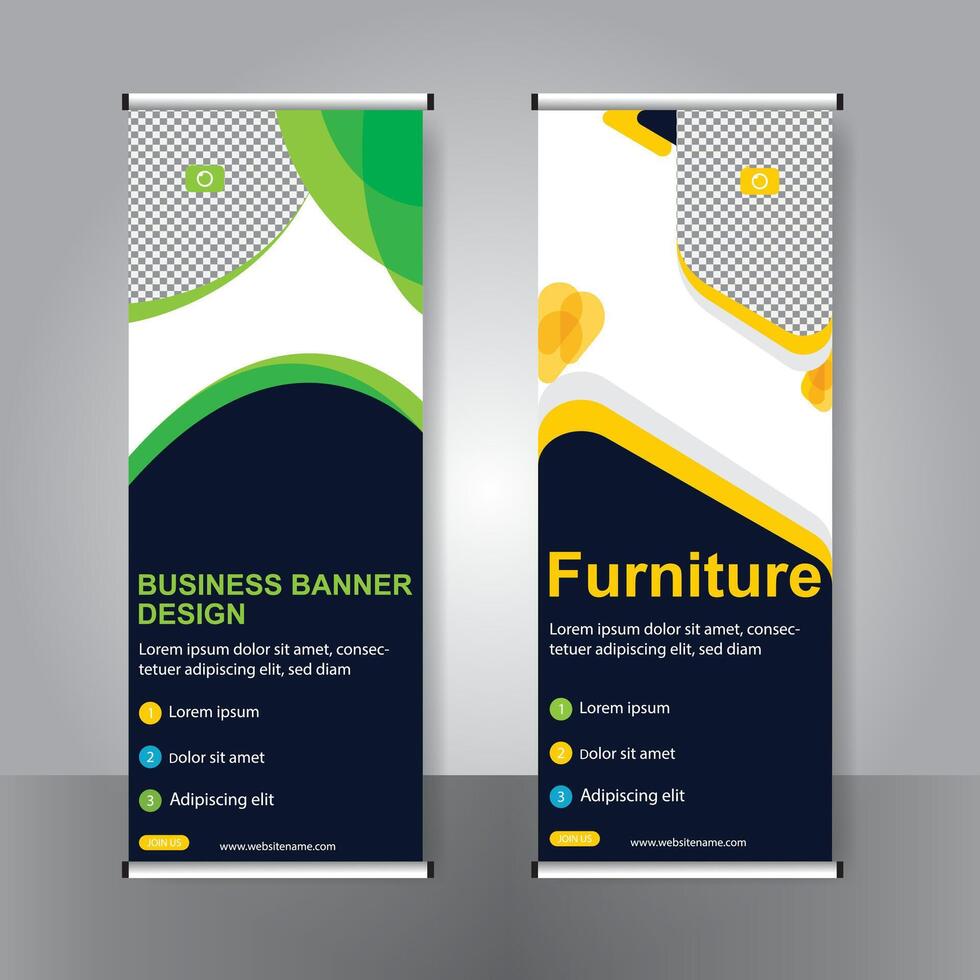 Business banner roll up set standee banner. modern banner. template. vector