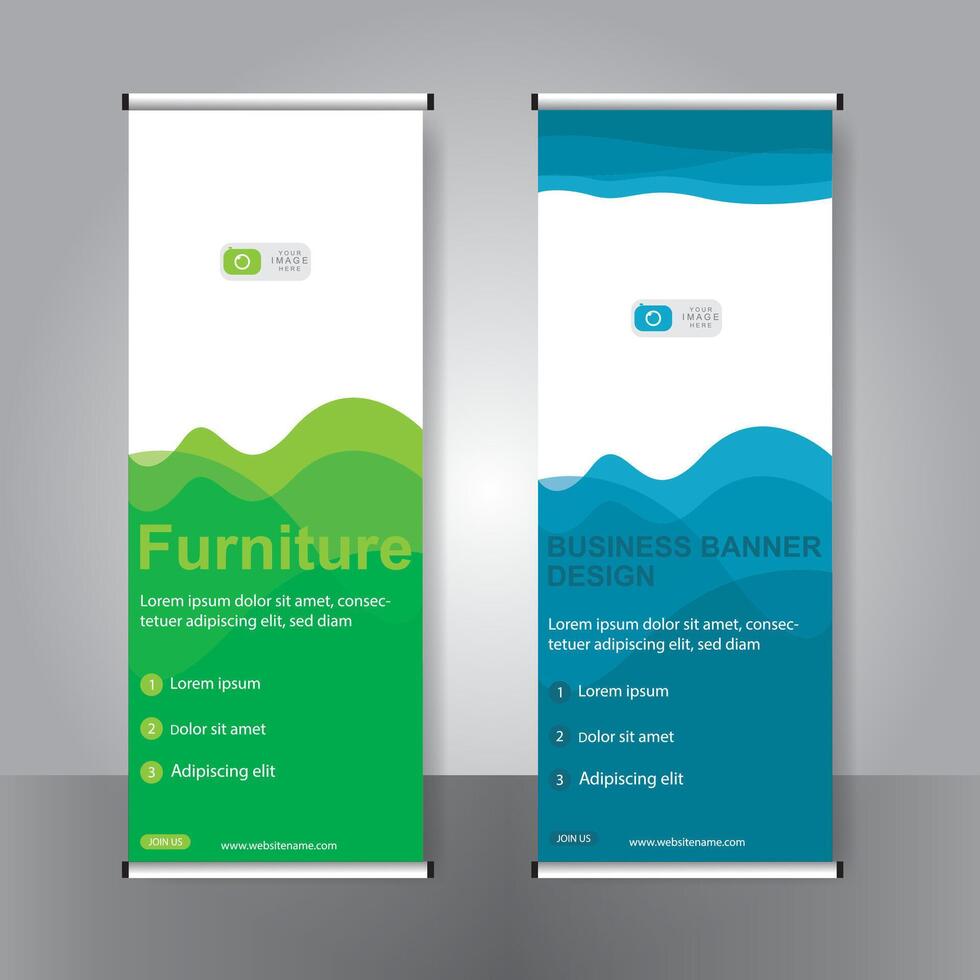 Business banner roll up set standee banner. modern banner. template. vector