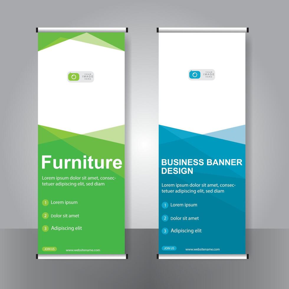 Business banner roll up set standee banner. modern banner. template. vector