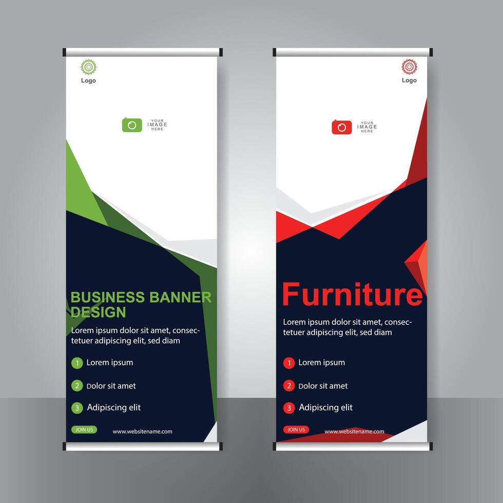 Business banner roll up set standee banner. modern banner. template. vector