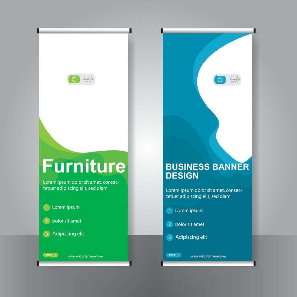 Business banner roll up set standee banner. modern banner. template. vector