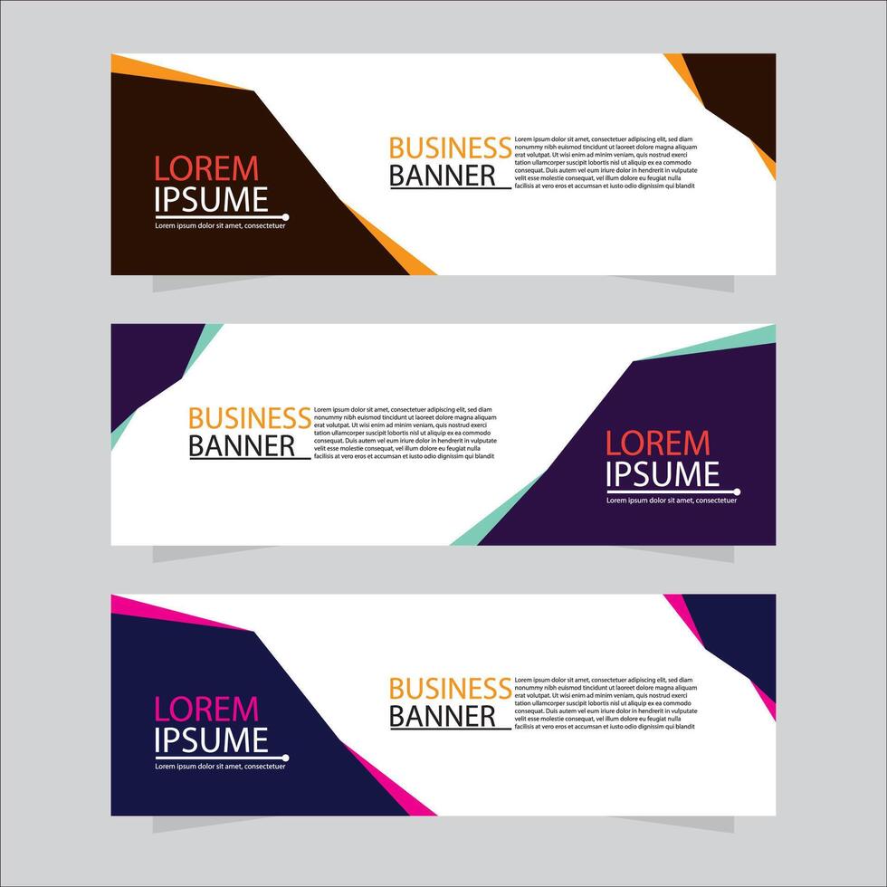 Vector abstract design web banner template. Web Design Elements - Header Design. Abstract geometric web banner template on grey background. modern banner.