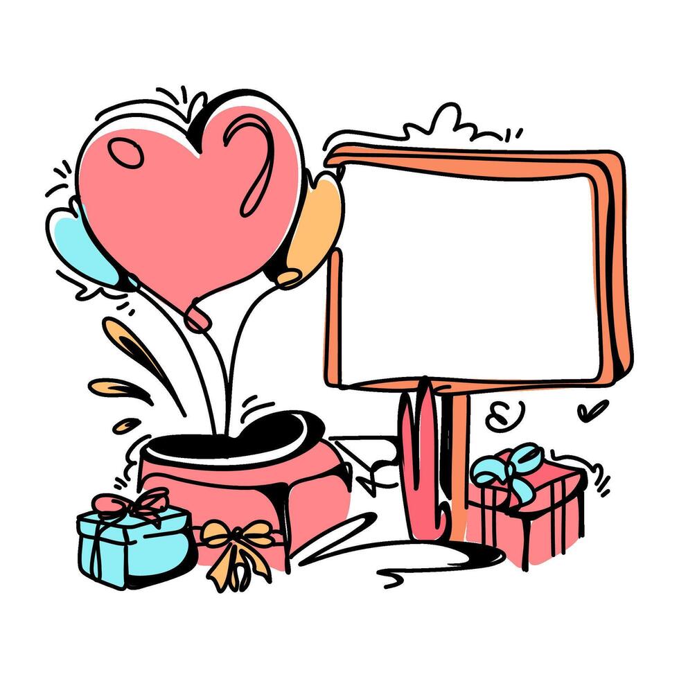Valentine Day Delight Professionally Crafted Flat Illustrations for Eye catching Web Advertising vector