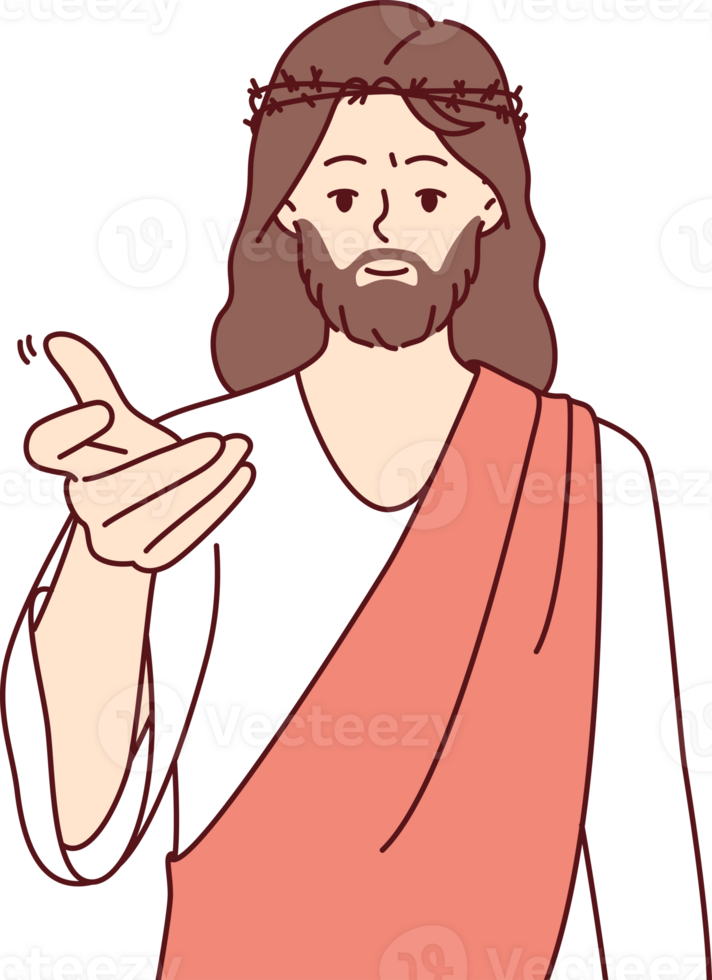 Jesus reaches out to screen offering help and salvation as described in old testament png