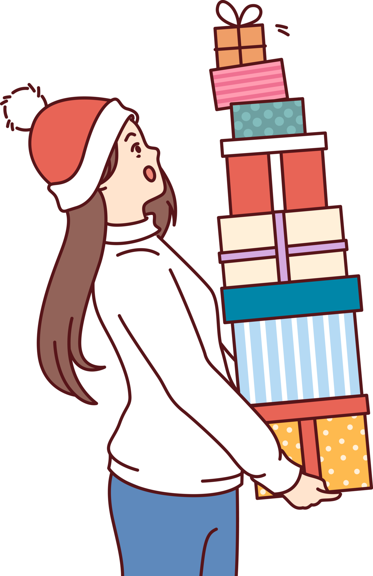 Woman With Bunch Of Christmas Gifts In Hands Is In Shock And Is Afraid pixilart-types-of-christmas-gifts-by-octojojo