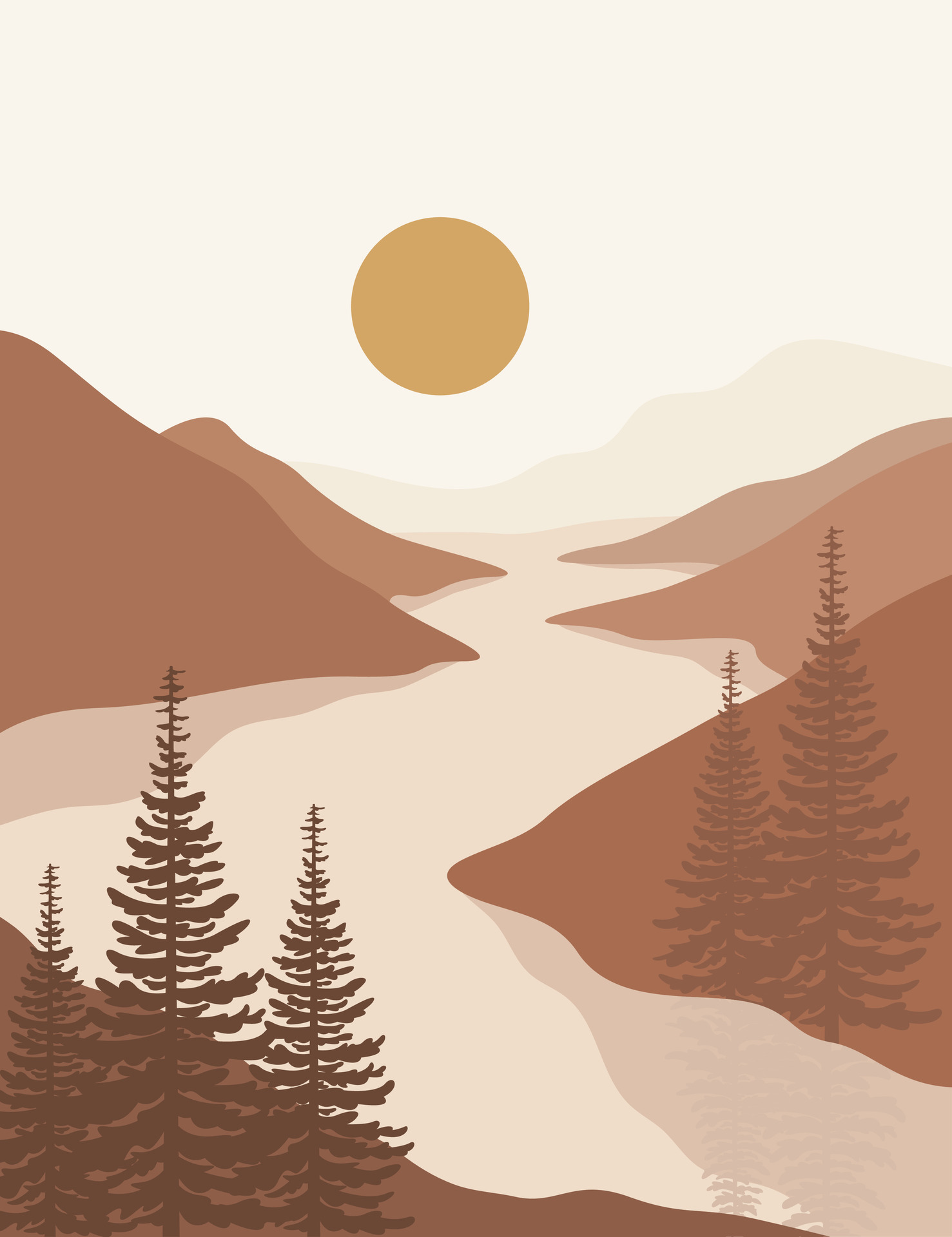 landscape background.wall art vector. 37744198 Vector Art at Vecteezy