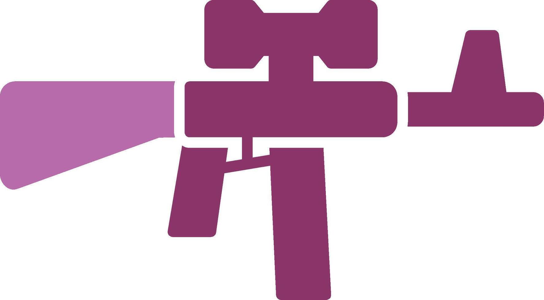 Assault Rifle Glyph Two Colour Icon vector