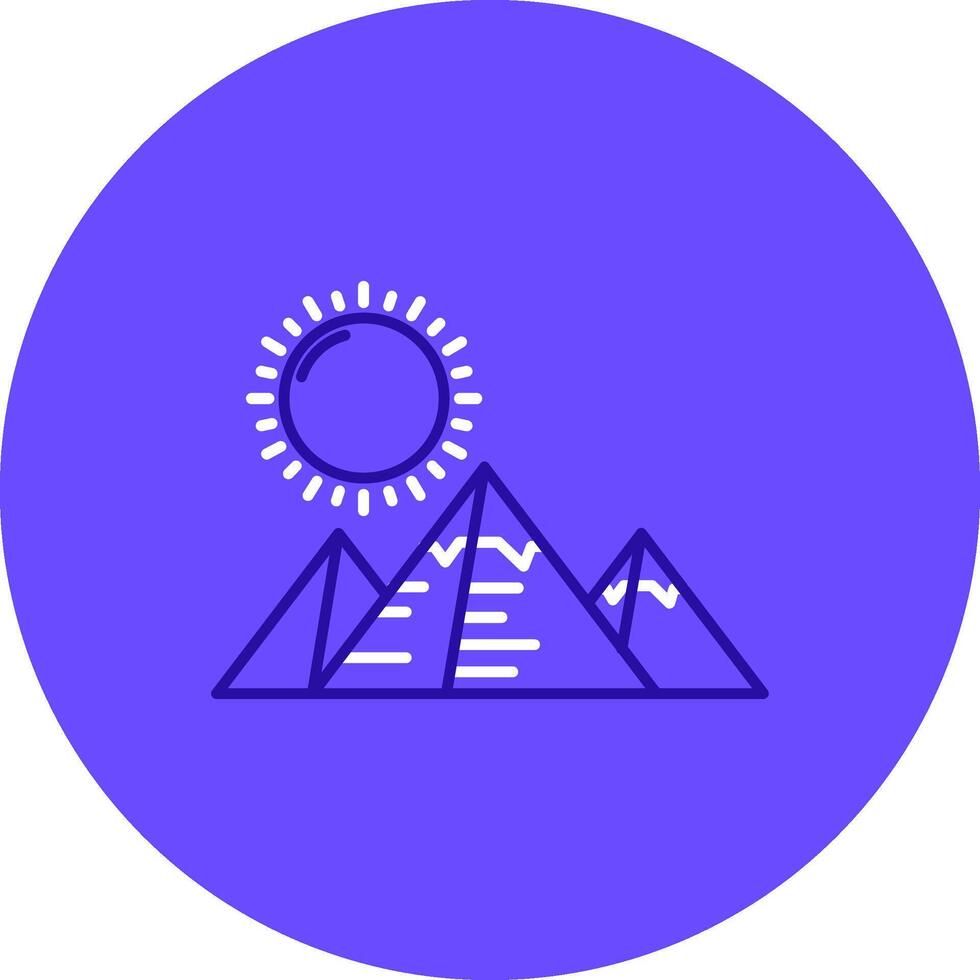 pyramids Duo tune color circle Icon vector
