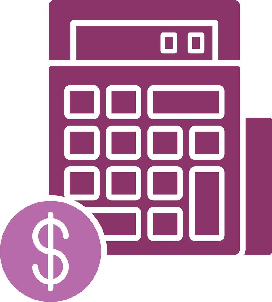 Calculator Glyph Two Colour Icon vector