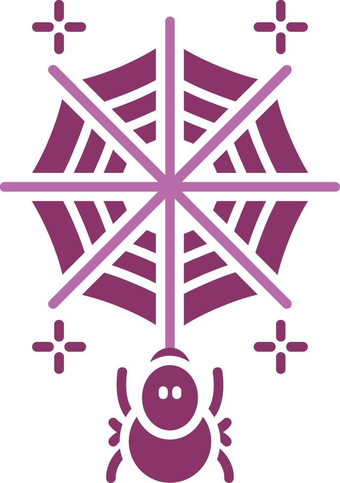 Spiderweb Glyph Two Colour Icon vector