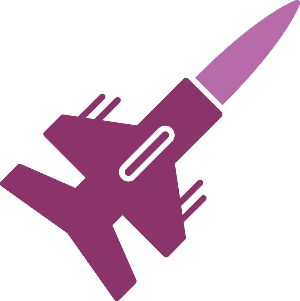 Fighter Glyph Two Colour Icon vector