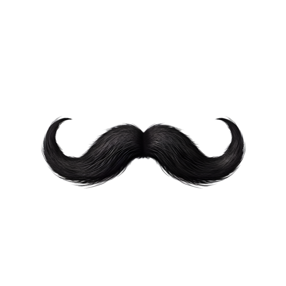 AI generated mustache on transparent background PNG image
