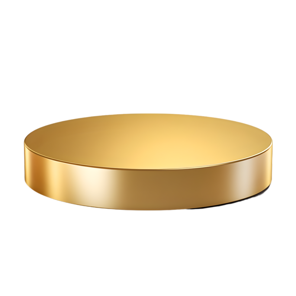 AI generated Empty Gold Round Podium for Product Display Presentation on transparent background PNG image