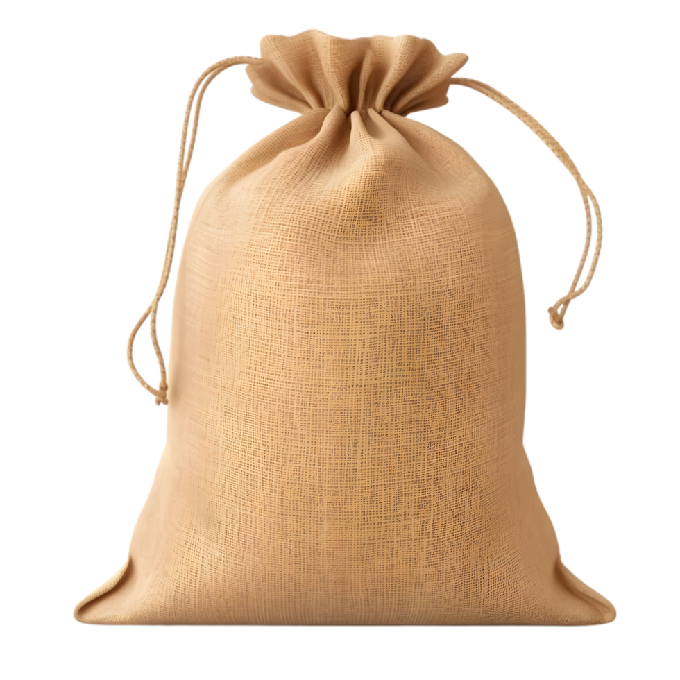 AI generated Burlap Sack Bag on transparent background PNG image