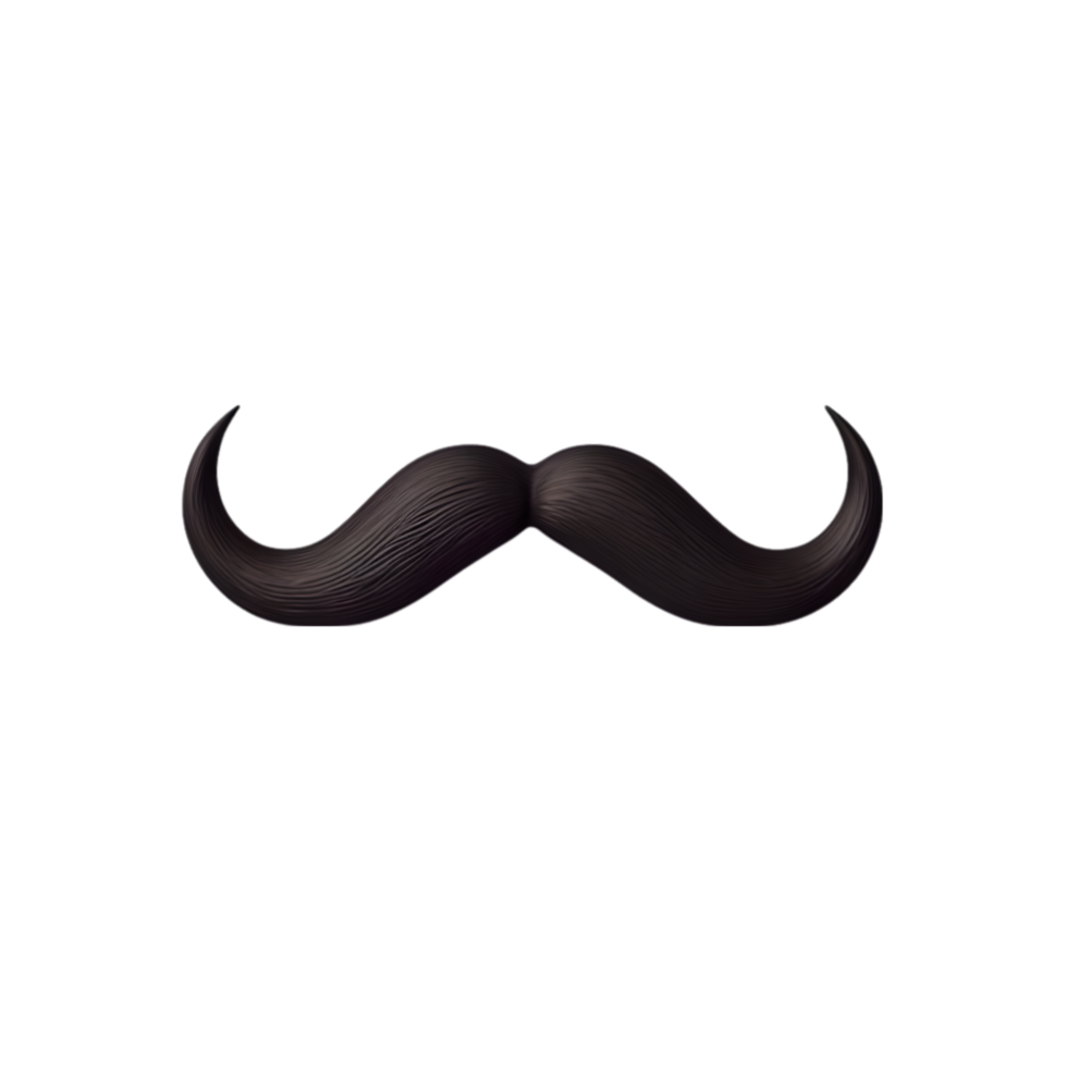 AI generated mustache on transparent background PNG image