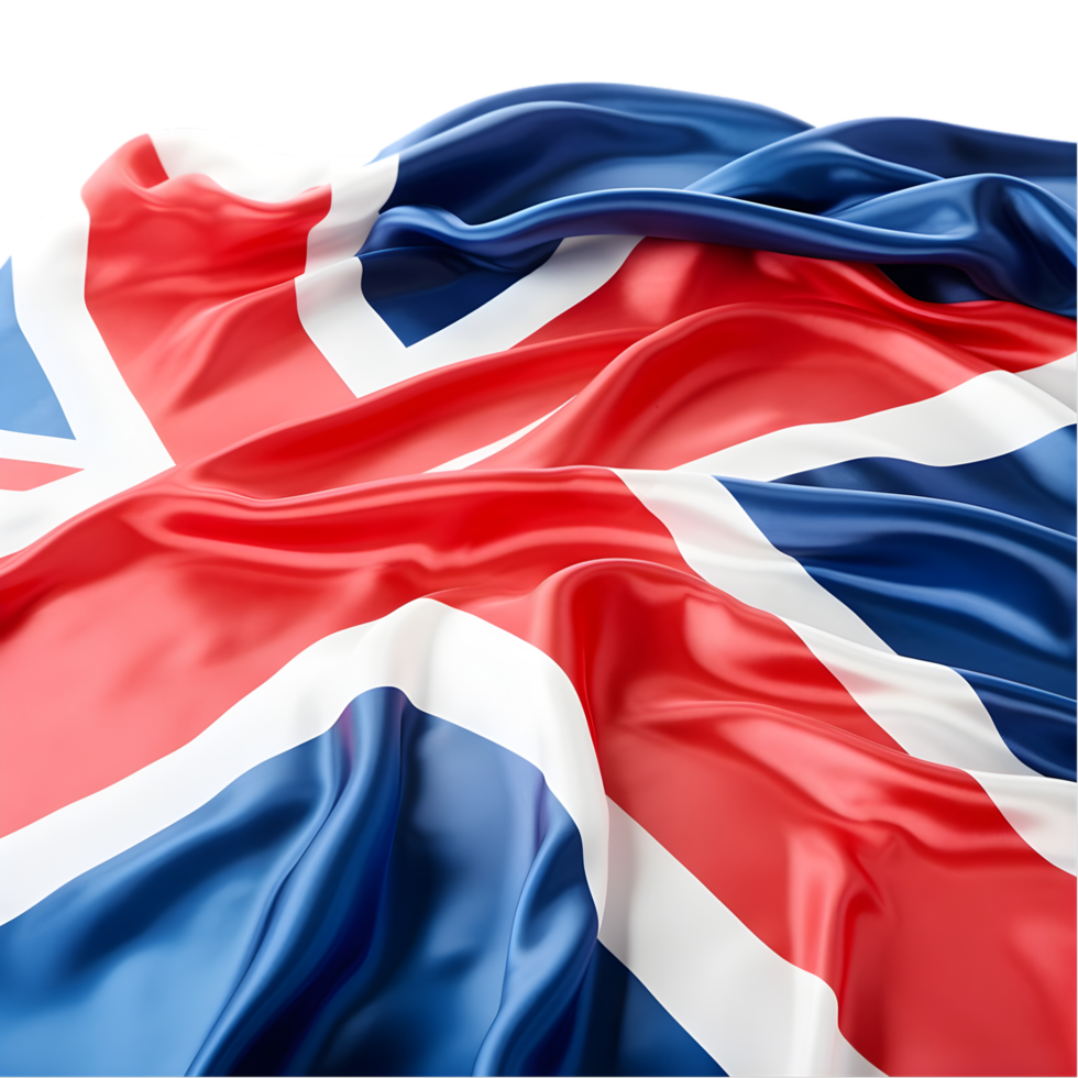 AI generated UK Flag Cloth on transparent background PNG image