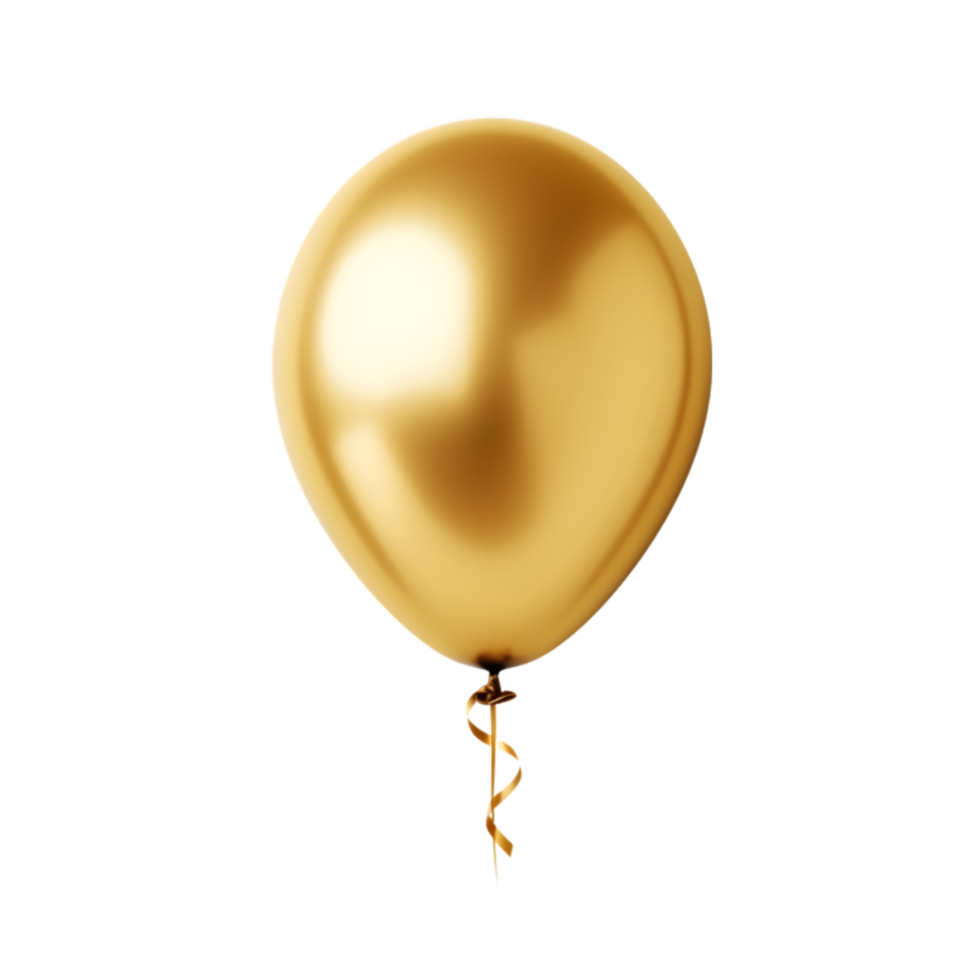 AI generated Golden Balloon on transparent background PNG image ...