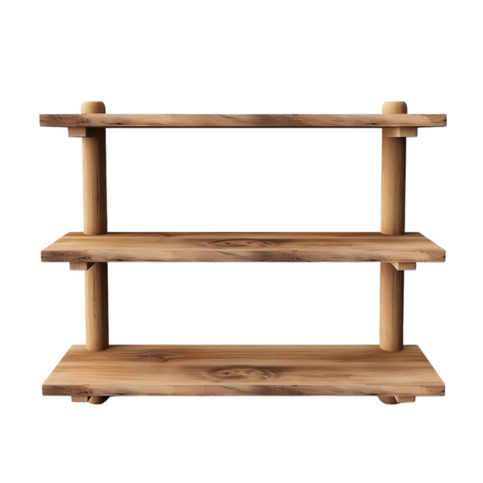 AI generated Wood shelve on transparent background PNG image