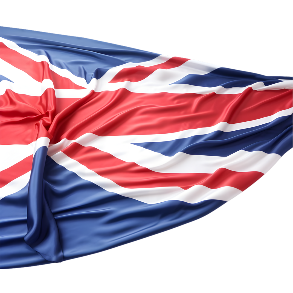 AI generated UK Flag Cloth on transparent background PNG image