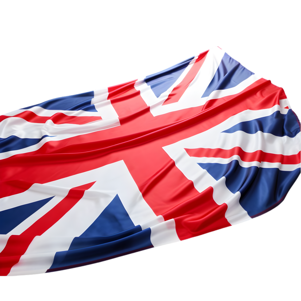 ai generato UK bandiera stoffa su trasparente sfondo png Immagine