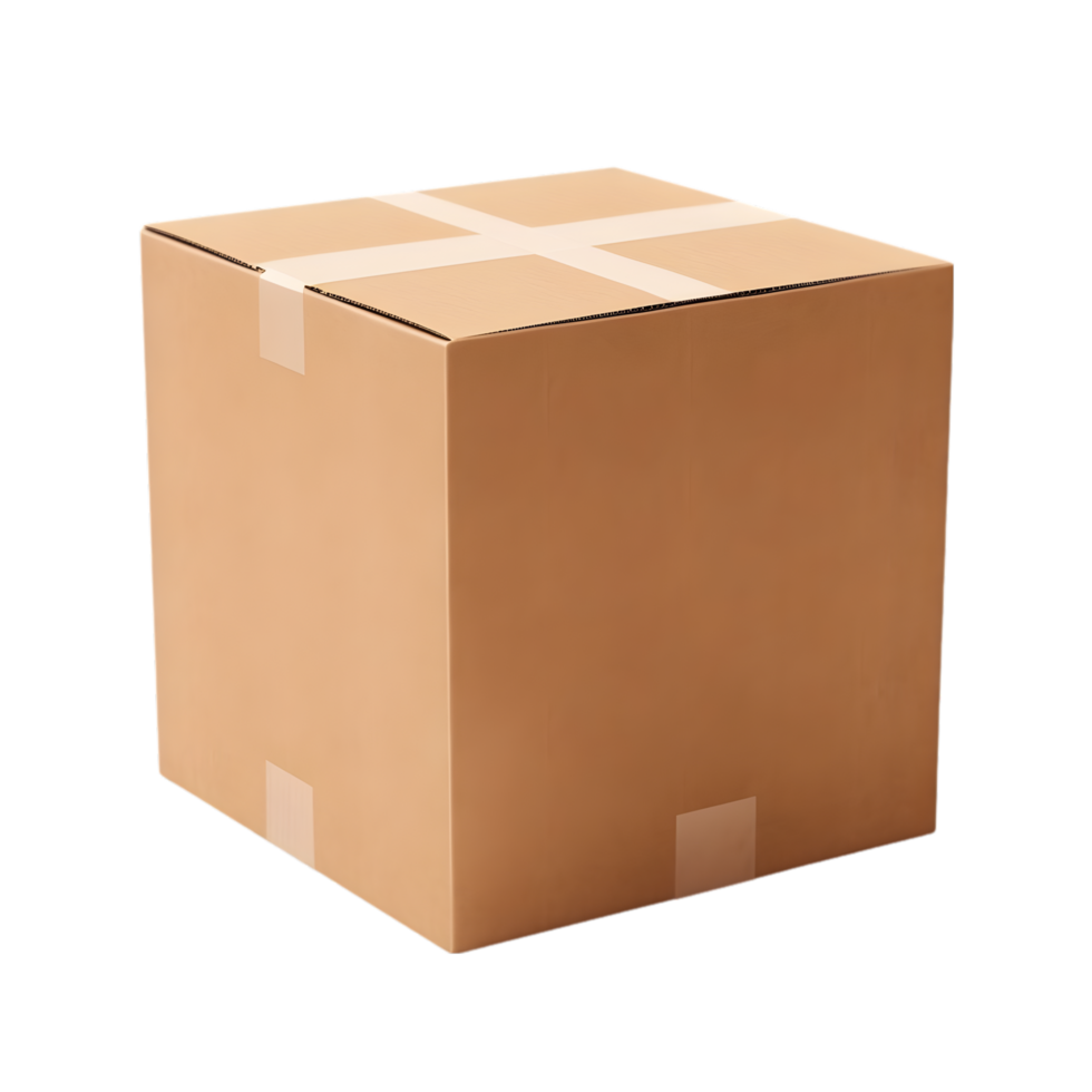 AI generated Cardboard Box on transparent background PNG image