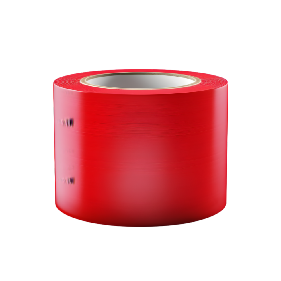 AI generated Production Photography Long Red Tape on transparent