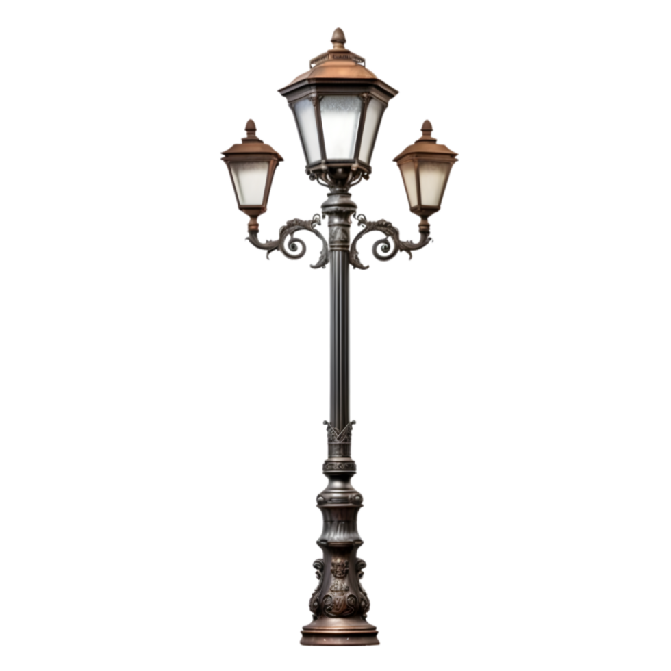 AI generated Vintage Street Lamp on transparent background PNG image