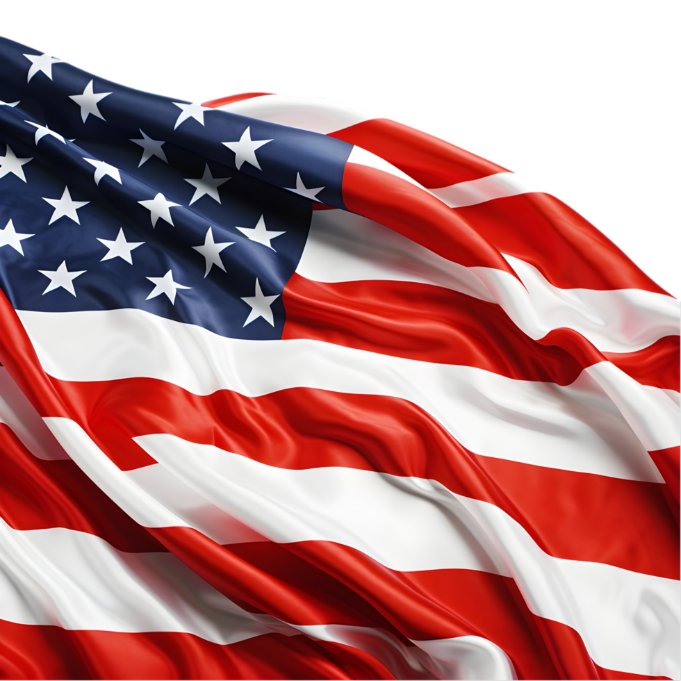 AI generated USA Flag Cloth on transparent background PNG image