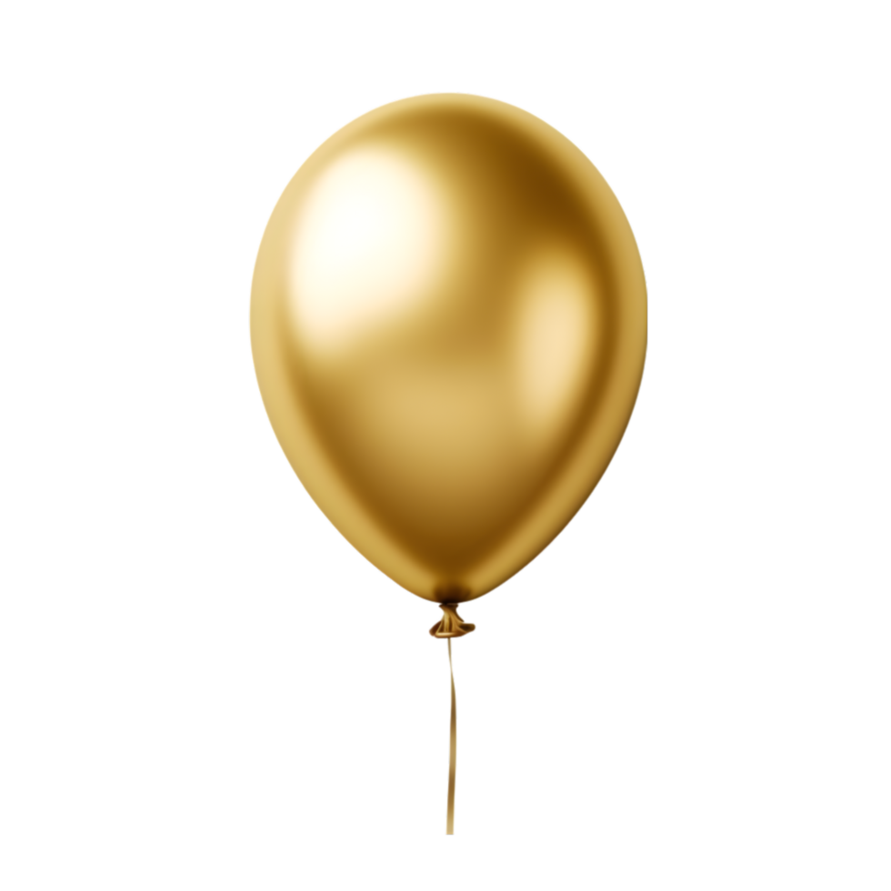 AI generated Golden Balloon on transparent background PNG image