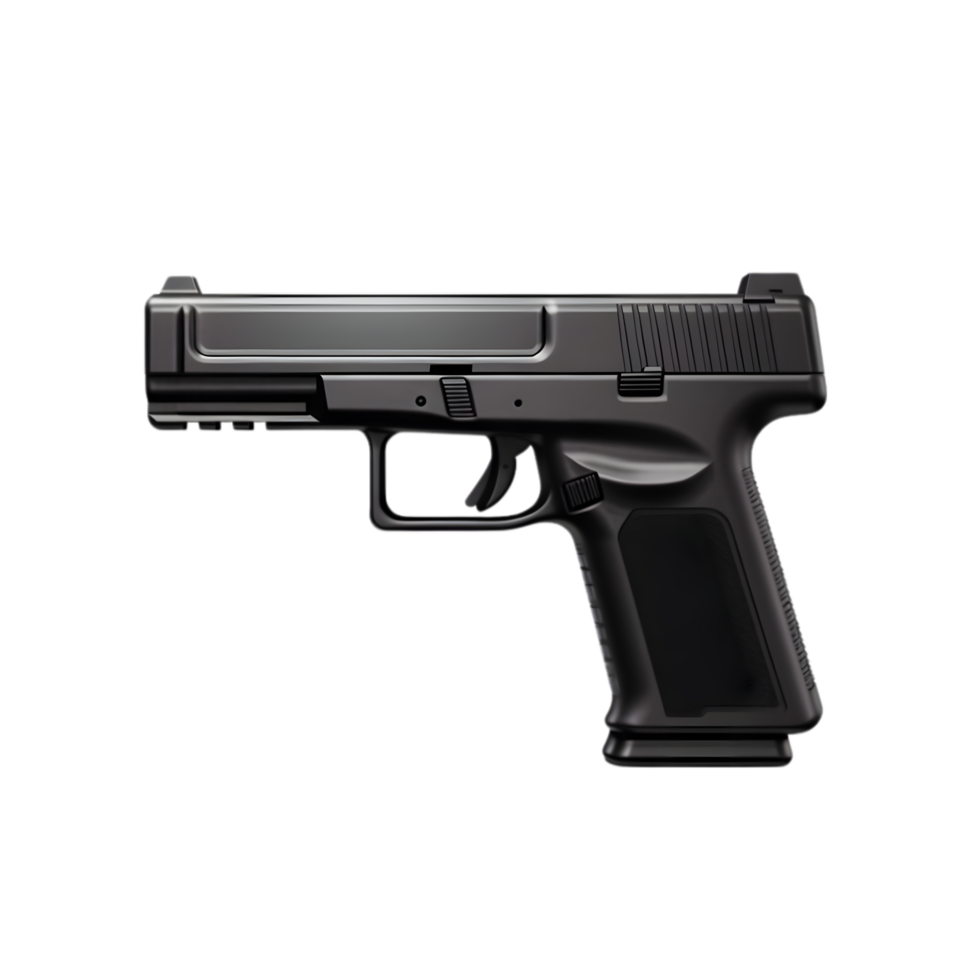 AI generated Black Gun on transparent background PNG image