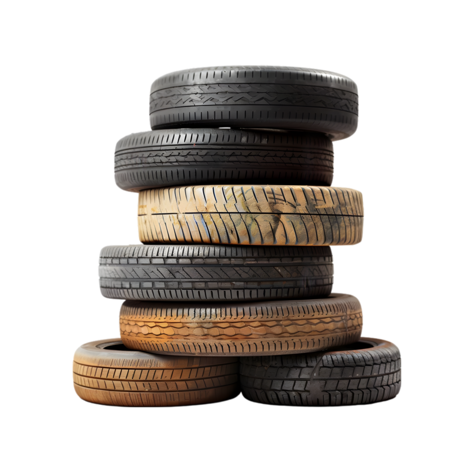AI generated Stack of Old Tires on transparent background PNG image