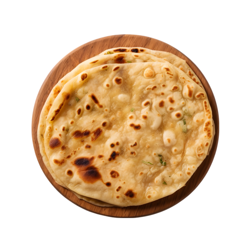 ai generado parte superior ver paratha en transparente antecedentes png imagen