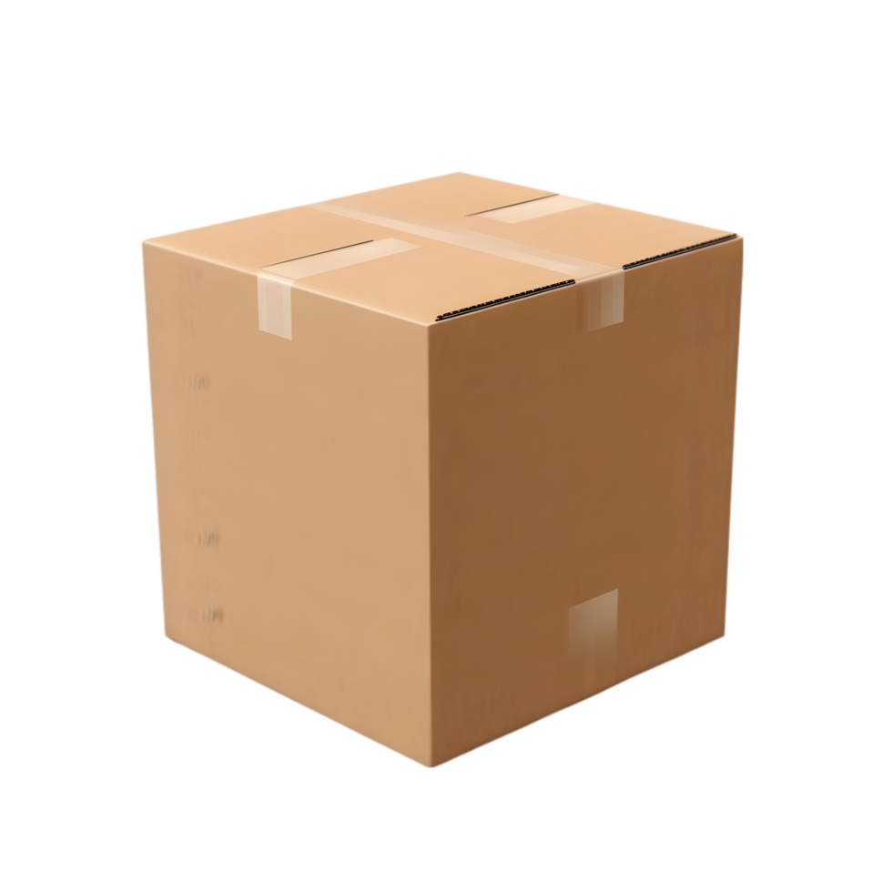 AI generated Cardboard Box on transparent background PNG image