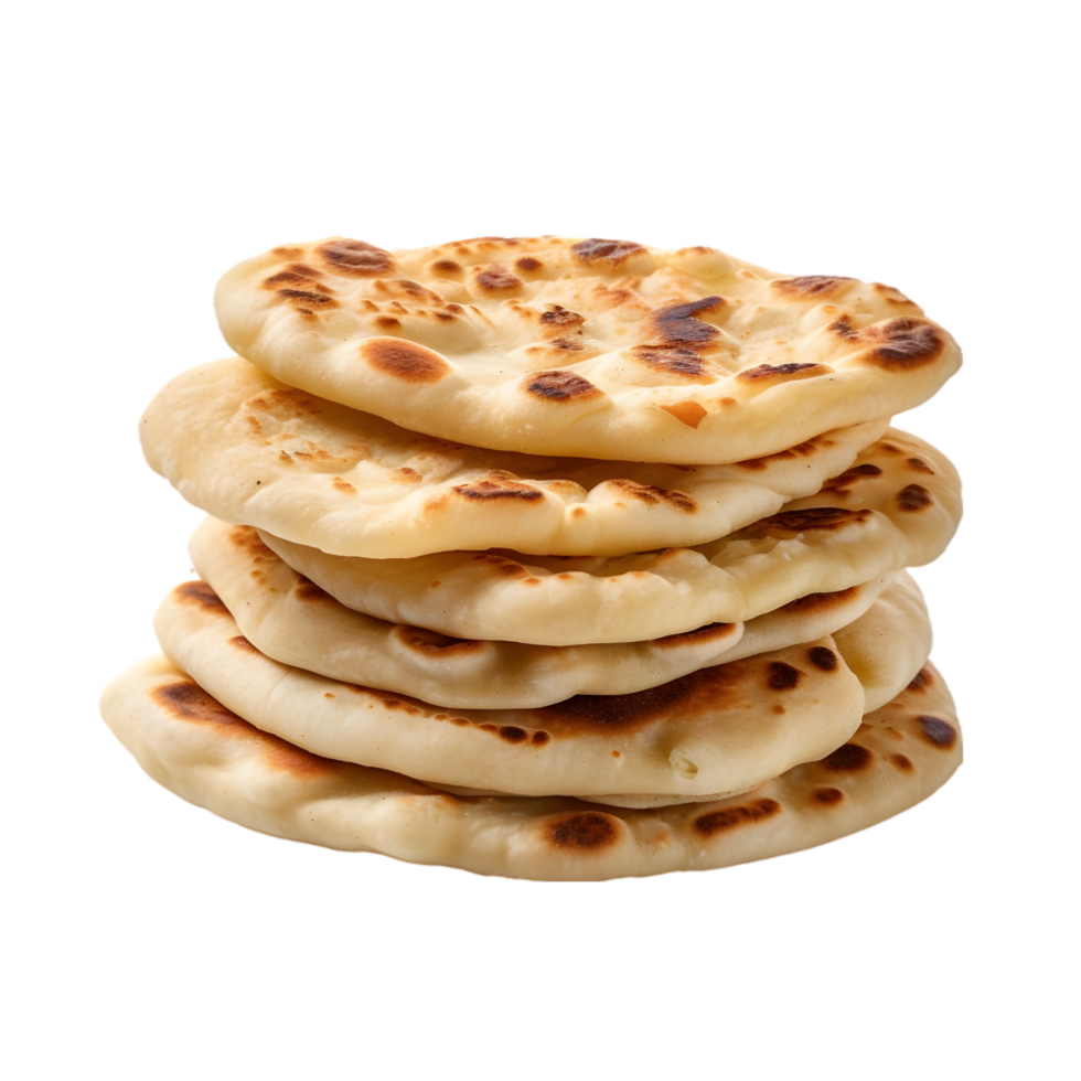 AI generated Flat Bread Stack on transparent background PNG image