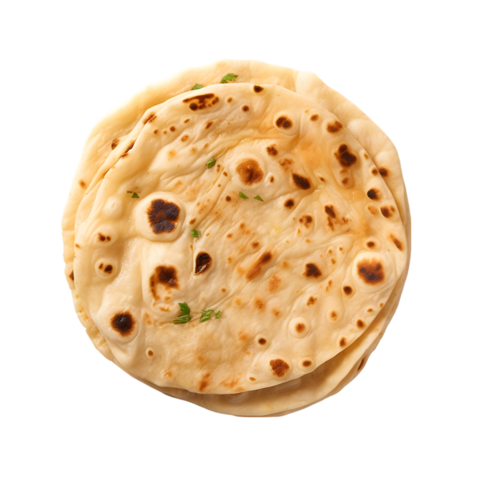 AI generated Top View Paratha on transparent background PNG image