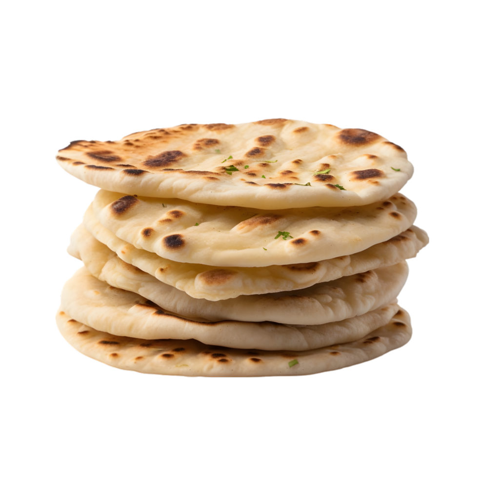 AI generated Flat Bread Stack on transparent background PNG image