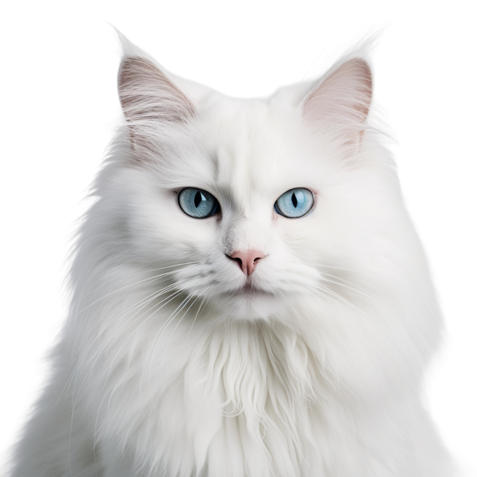 AI generated Close-Up of a Playful White Kitten on transparent ...