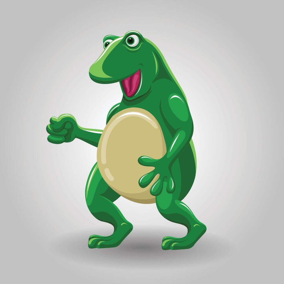 Cute reptile frog Cartoon mascot illustration vector